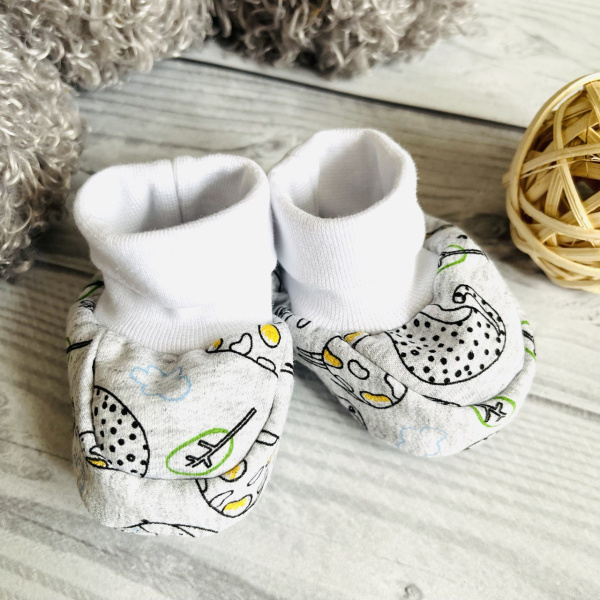 Пинетки из натурального хлопка для новорожденного Bebika  0-3 мес. (20/2-5)